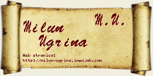 Milun Ugrina vizit kartica